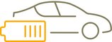 Das Symbol zeigt die vereinfacht dargestellte Grafik eines Autos und einer halb geladenen Batterie.