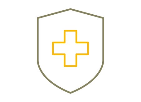 Einfache grafische Darstellung eines Wappens mit Kreuz